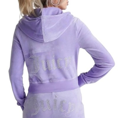 JUICY COUTURE Velour Tracksuit Size XL Light Purple BLING