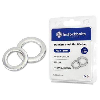 #ad 12mm OD Flat Washers 150PCS Stainless Steel M6 Fasteners for Various Projects $6.13