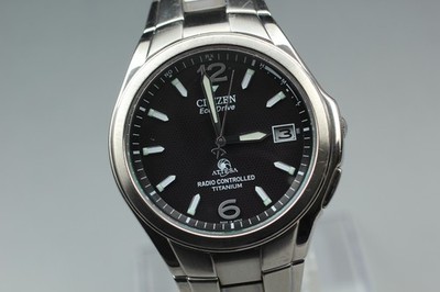 [Exc+5] Citizen Attesa H410-T003788 Eco-Drive Solar Black Dial Men's Watch JAPAN