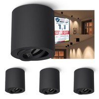 4X Aufbauleuchte Cori Schwenkbar Deckenlampe Aufbauleuchte Schwarz Strahler Spot