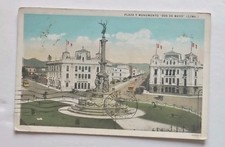 1929 Lima Perù Plaza Dos de Mayo cartolina a Panama francobollo storia postale d'epoca
