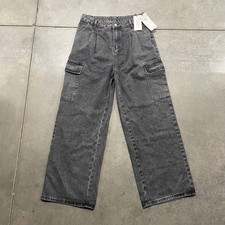 BDG Men's Double Cargo Jeans Charcoal Wash Baggy Fit Large