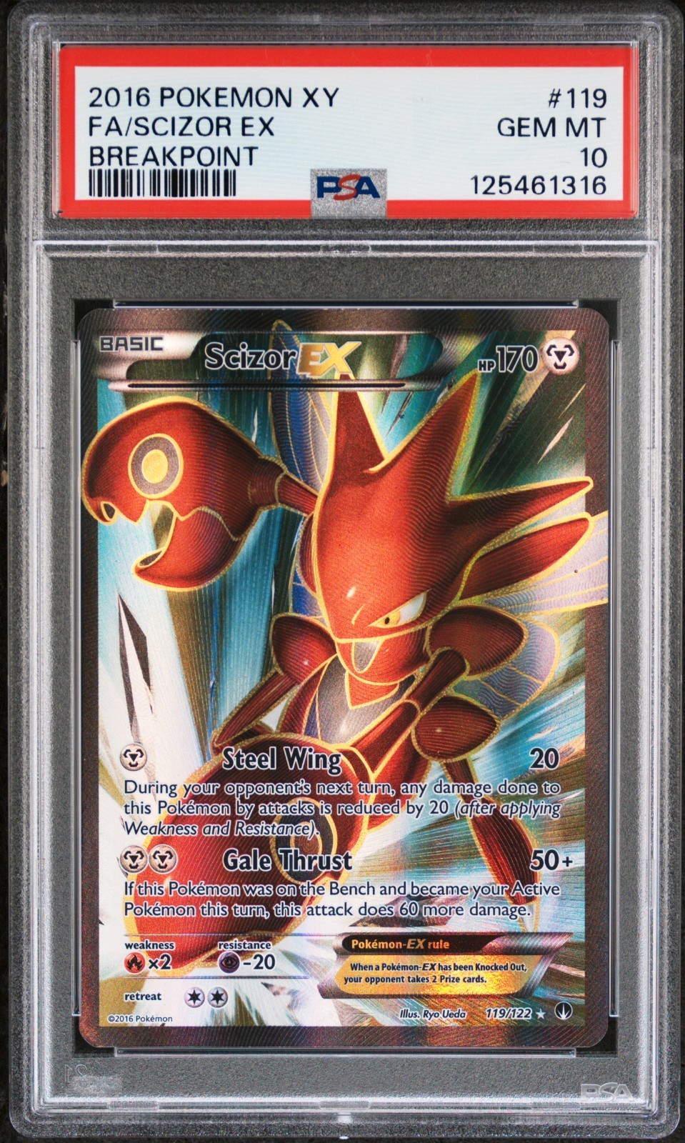 Scizor EX Ful Art PSA 10 Pokemon XY Breakpoint 119/122