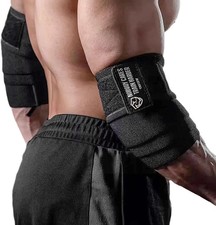 Elbow Wraps for Weightlifting 1 Pair 47" Elastic Support Straps Gym Workout