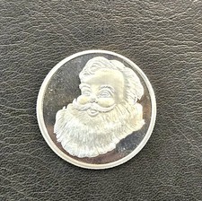 Santa Claus / Christmas Ornament coin. 1/2 Troy Oz .999 Silver Round.   (12525-) 80.00 per troy oz
