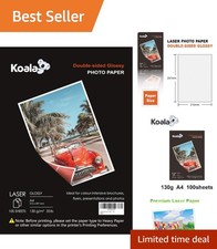 A4 Glossy Laser Paper, 130gsm, 100 Sheets - Ideal for Photos & Brochures