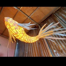 fish rattan lamp - custom for angelreston (1x40'' and 1x50'')