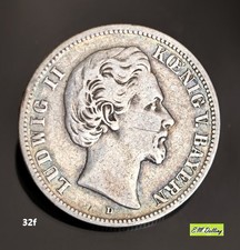 Kaiserreich 2 Mark 1877 D Ludwig II König von Bayern