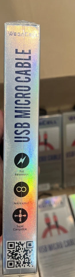 New 5ft WegaCell USB Micro Cable, Fast Charge, Anti Knotted, Each Sold Separate - Image 3 of 3