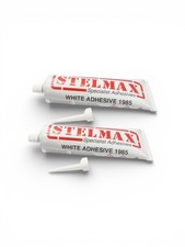 x2 Tubes Stelmax White Adhesive 1985 PVC Resin & Solvent Based UPVC Glue 135g
