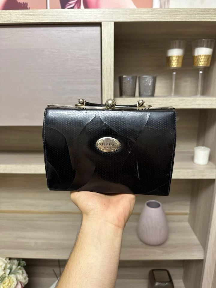 Gianni Versace Black Clutch Hand Bag Women’s 1980s 1990s Grail Vintage - Image 2 of 4