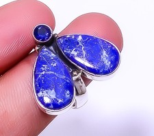 Lapis Lazuli  Blue Sapphire Simulated 925 Sterling Silver Ring Adst. R18 A389