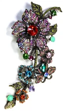 Giant 6" Colored Rhinestone Brooch Pin or Pendant - Sparkling Bling