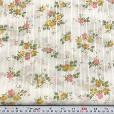 Vintage Peter Pan Fabrics Florals Off White LENO WEAVE DIMITY by the HALF YARD