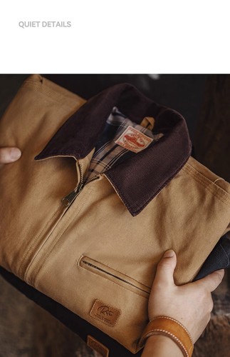 Interstellar Detroit Hunting Jacket J001 Vintage American-Style Collar Coat - Picture 13 of 15