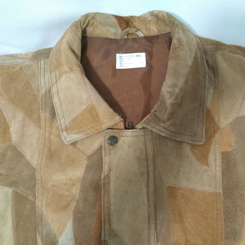 Vintage Patchwork Pigsuede Leather Size Xl Jacket - Picture 6 of 12