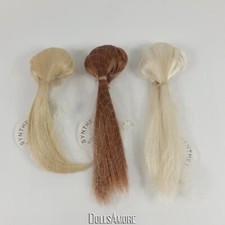 DOLL WIG SIZE 3/4 PONYTAILS WITH FULL PART IN BACK FITS VINTAGE AND MODERN DOLLS