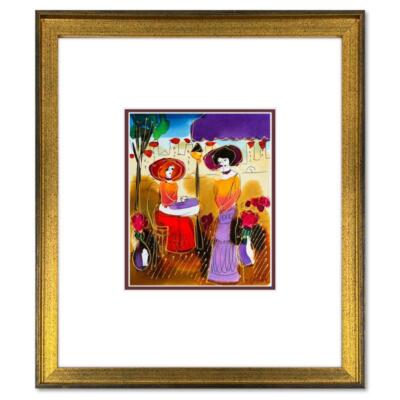 Moshe Leider, Framed Original Mixed Media Watercolor Painting, Hand Signed