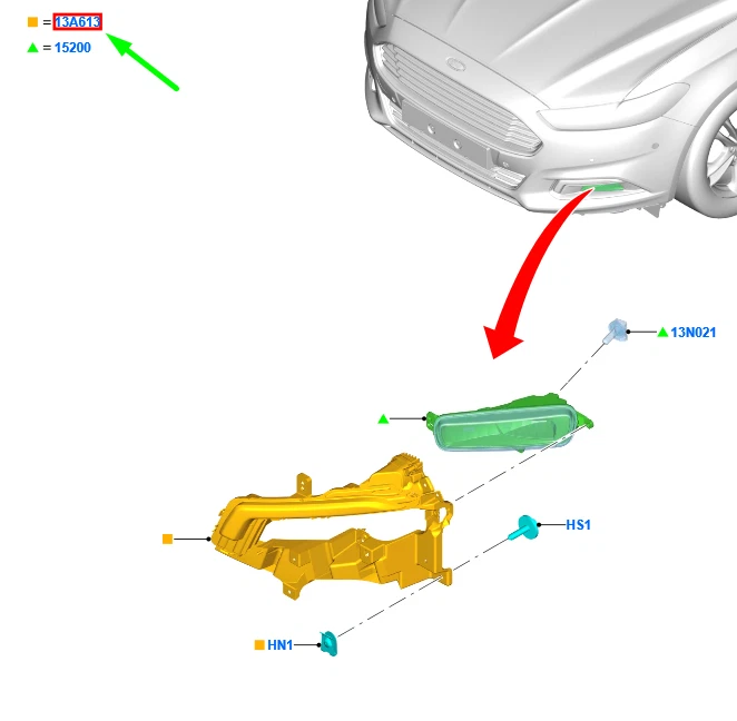 FORD MONDEO MK5 Front Left Day Time Running Light 2283845 NEW  