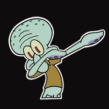 Dabbing Squidward Funny Jdm Car Truck Window Vinyl Decal Sticker