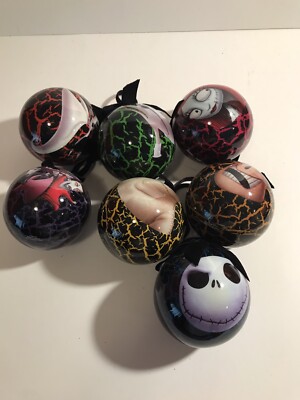 Disney Nightmare Before Christmas Halloween 7 Pc 3  Ornament Set Shatterproof