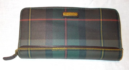 POLO RALPH LAUREN Vintage Classic Polo Plaid Checkbook Wallet 8x4