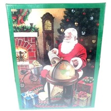 Santa Puzzle 500 Piece Jigsaw Brother Sister Globe St. Nick Checking List New