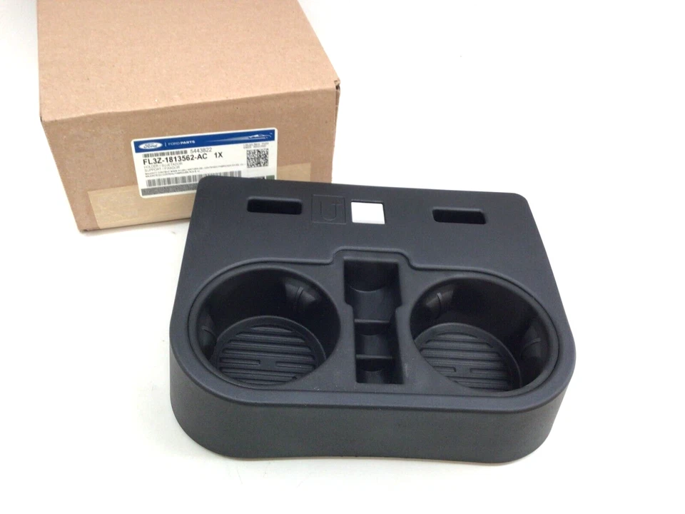 Ford F-150 F-250 F-350 asiento central delantero negro portavasos inserto nuevo OEM Foto 2 de 4