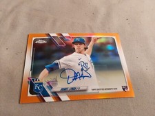 2021 Topps Chrome Update Series Baseball No CUSA DL Daniel Lynch Orange Auto /25