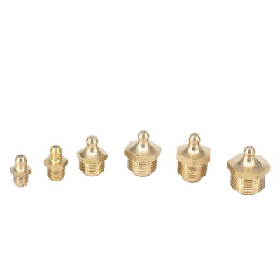 (10) M4 M5 M6 M8 M10 Metric Male Brass Grease Zerk Nipple Fitting For Grease Gun