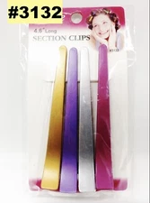 ANNIE 4 PCS SECTION CLIPS 4.6" LONG ASSORTED COLORS #3132