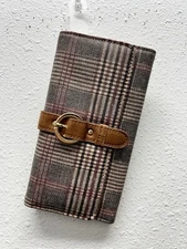 TIME & TRU Women’s Clutch Organizer Piper File Master Wallet Vinyl Plaid