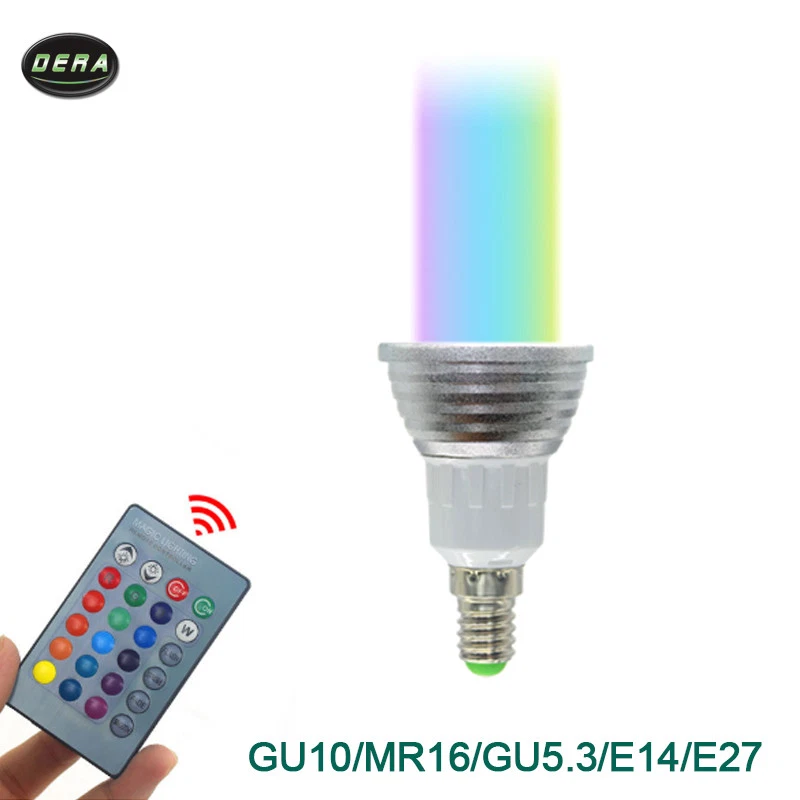 3W LED E27 E14 GU10 MR16 RGB LED Bulb Spotlight lamp downlight - Image 2 of 4