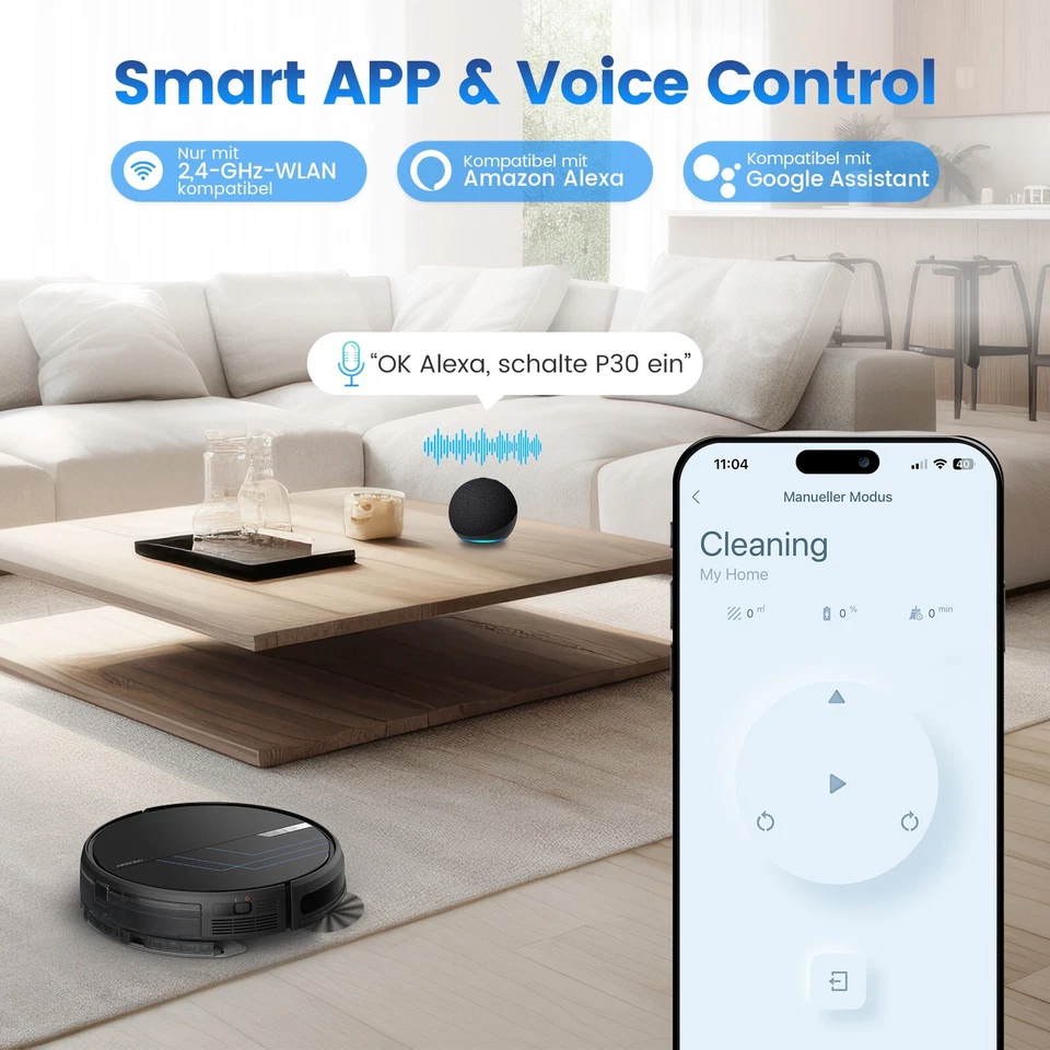 AIRROBO P30 3000Pa Saugroboter mit Wischfunktion 3-in-1 Smart staubsauger APP - Bild 4 von 4