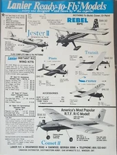 Lanier RTF Rc Models Vintage Print Ad Wall Art Decor Jester II Rebel Wing Kits