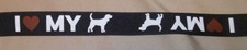 10 Yds. BLACK I LOVE MY DOG GROSGRAIN  7/8" wide