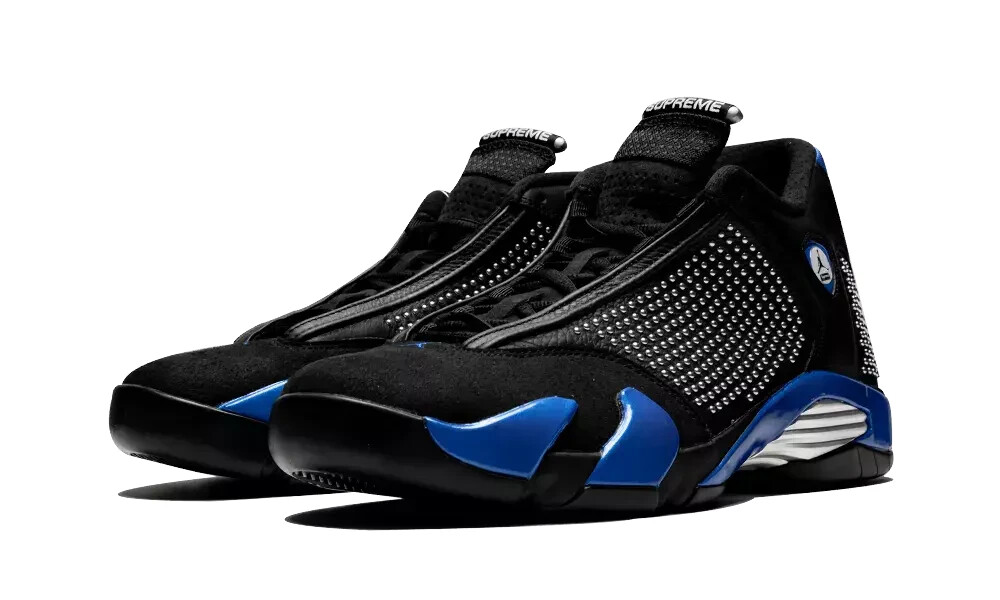 Size 7.5 - Supreme x Air Jordan 14 Retro Black Varsity Royal for