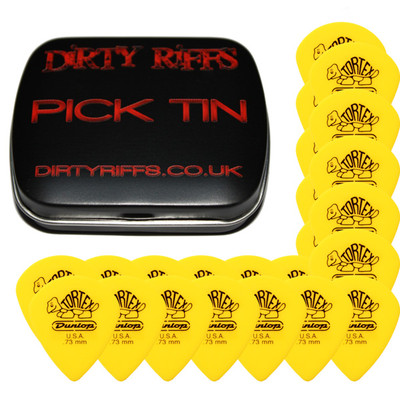 24 x Dunlop Tortex Jazz III 3 XL Gitarren-Plektren/Gitarrenplektren 0,73 mm in einer Plektrum-Dose