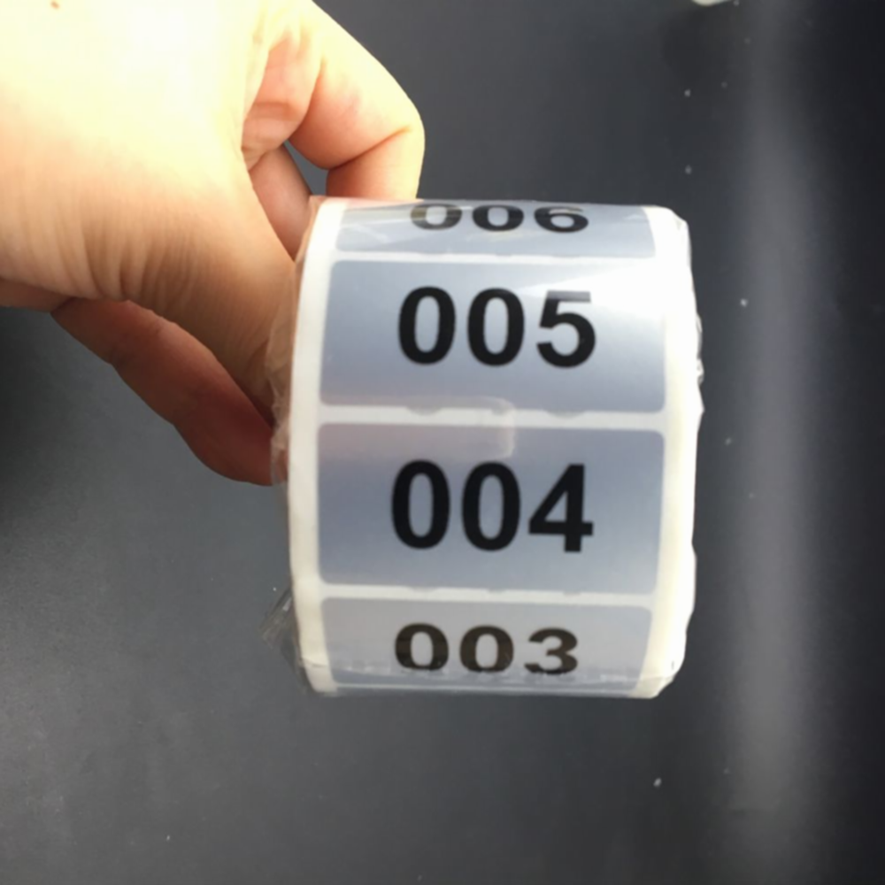 500PCS Labels Consecutive Number Inventory stickers Silver Waterproof 001 to 500-image