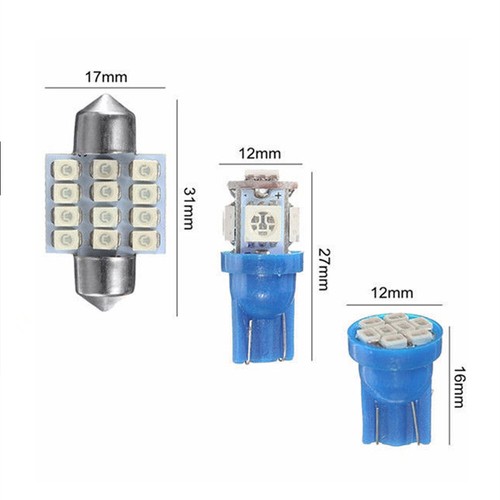 13× Blue Car Interior LED Lights For Dome License Plate Lamp 12V Kit Accessories - Picture 7 of 12