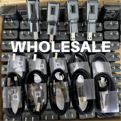 For Samsung Galaxy S10 Note10 S8 S9 Plus Fast Wall Charger 4FT Type-C Cable Lot
