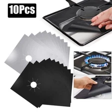 10Pcs Stove Top Burner Gas Range Protector Reusable Liner Clean Non-stick Cover