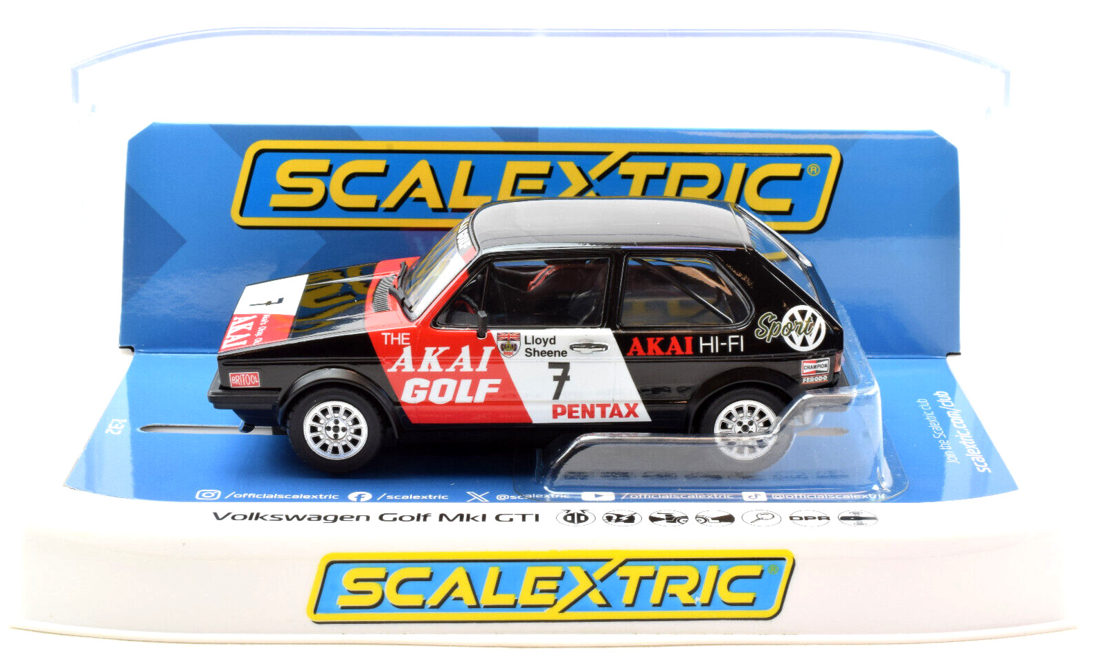 Масштабный электромобиль Akai Golf Volkswagen Golf MkI GTI DPR с фарами 132 Слот-кар C4520 10390₽