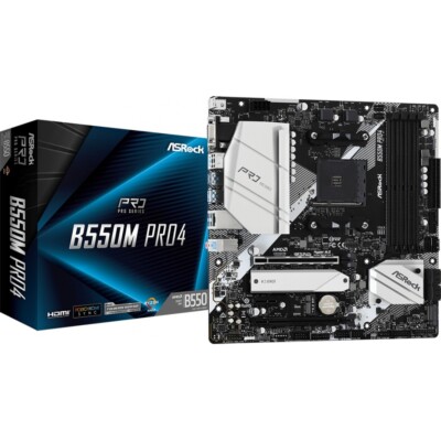 ASRock B550M Pro4 Mainboard schwarz Sockel AMD AM4 µATX AMD B550 Chipsatz DDR4