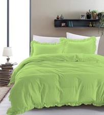 Farmhouse Ruffle Duvet Cover Set, Bohemian natural Duvet Cover With pillow Case