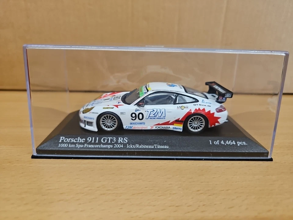 1:43 Minichamps Porsche 911 GT 3 #90 2004 400046980 Diecast 1000 km Spa 2004 Foto 2 de 4