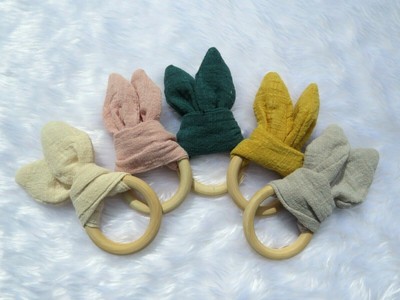muslin teething ring