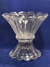 LARGE 13 1/2” SCALLOPED EDGE GLASS PUNCH BOWL STAND/BASE BOWLS