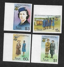 NEVIS 1985 75th Ann GIRL GUIDES Lady Baden Powell WIDE MARGIN IMPERFS