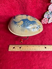 Vtg Matterl Peter Cottontail Easter Egg Tin Windup Music Box w Bunny Design